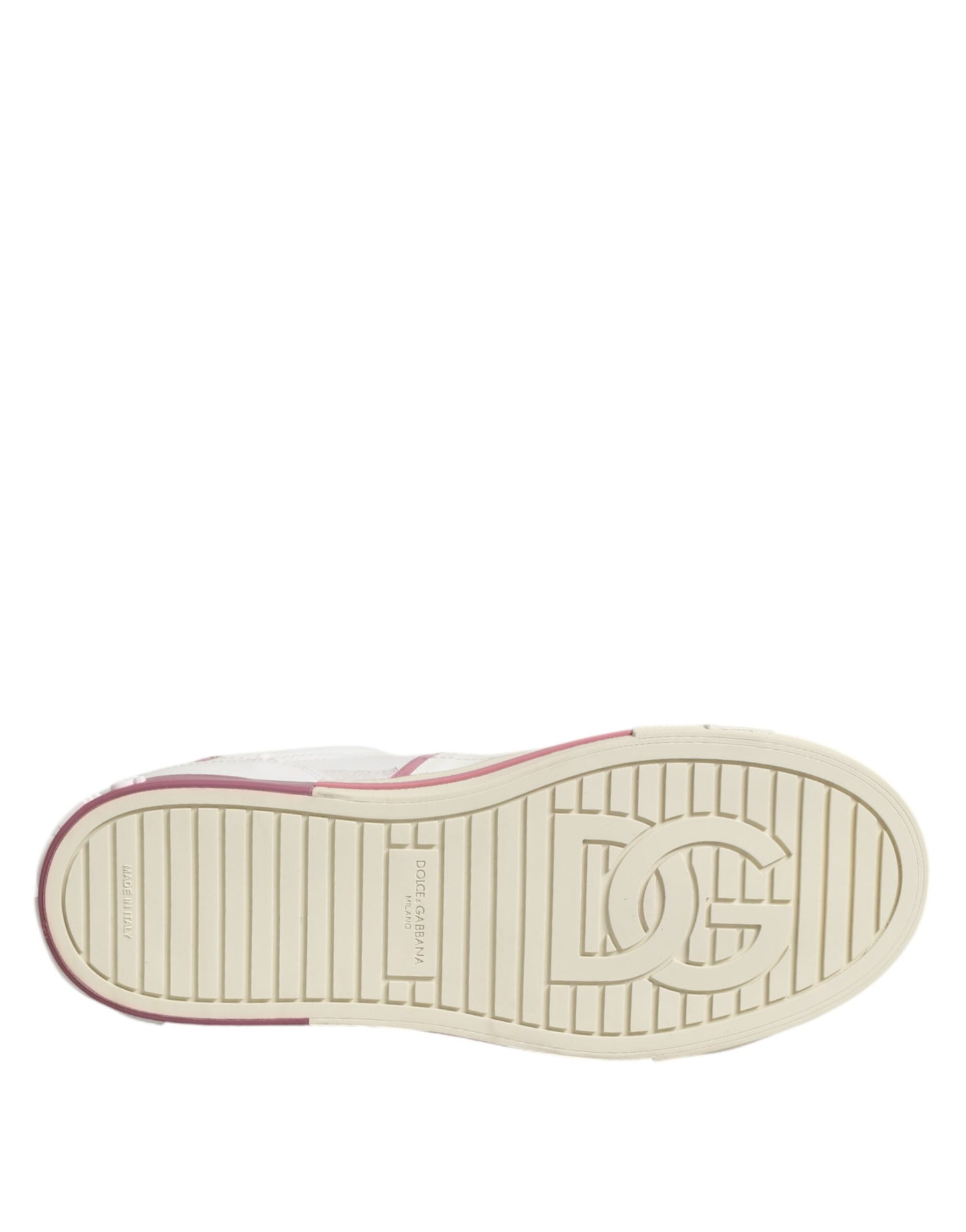 Sneakers basses en cuir blanc avec logo DG de Dolce & Gabbana