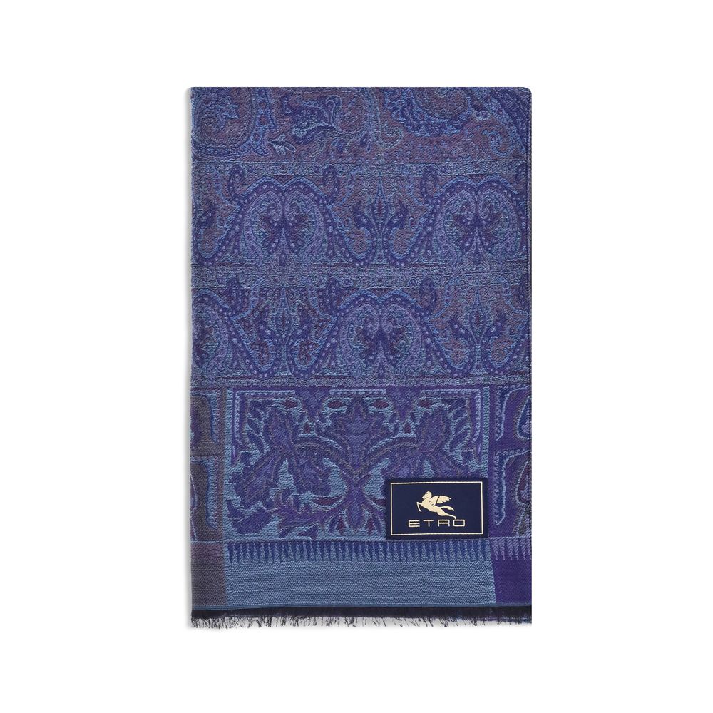 Etro jacquard wol en zijden sjaal