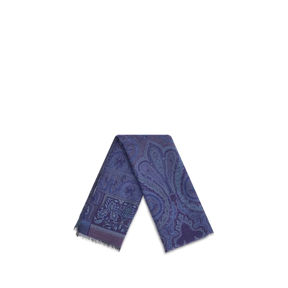 Etro jacquard wol en zijden sjaal