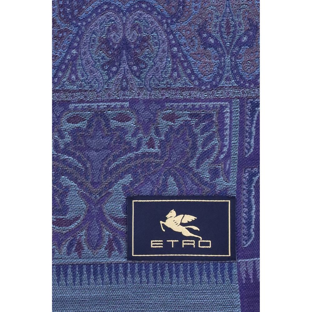 Etro jacquard wol en zijden sjaal