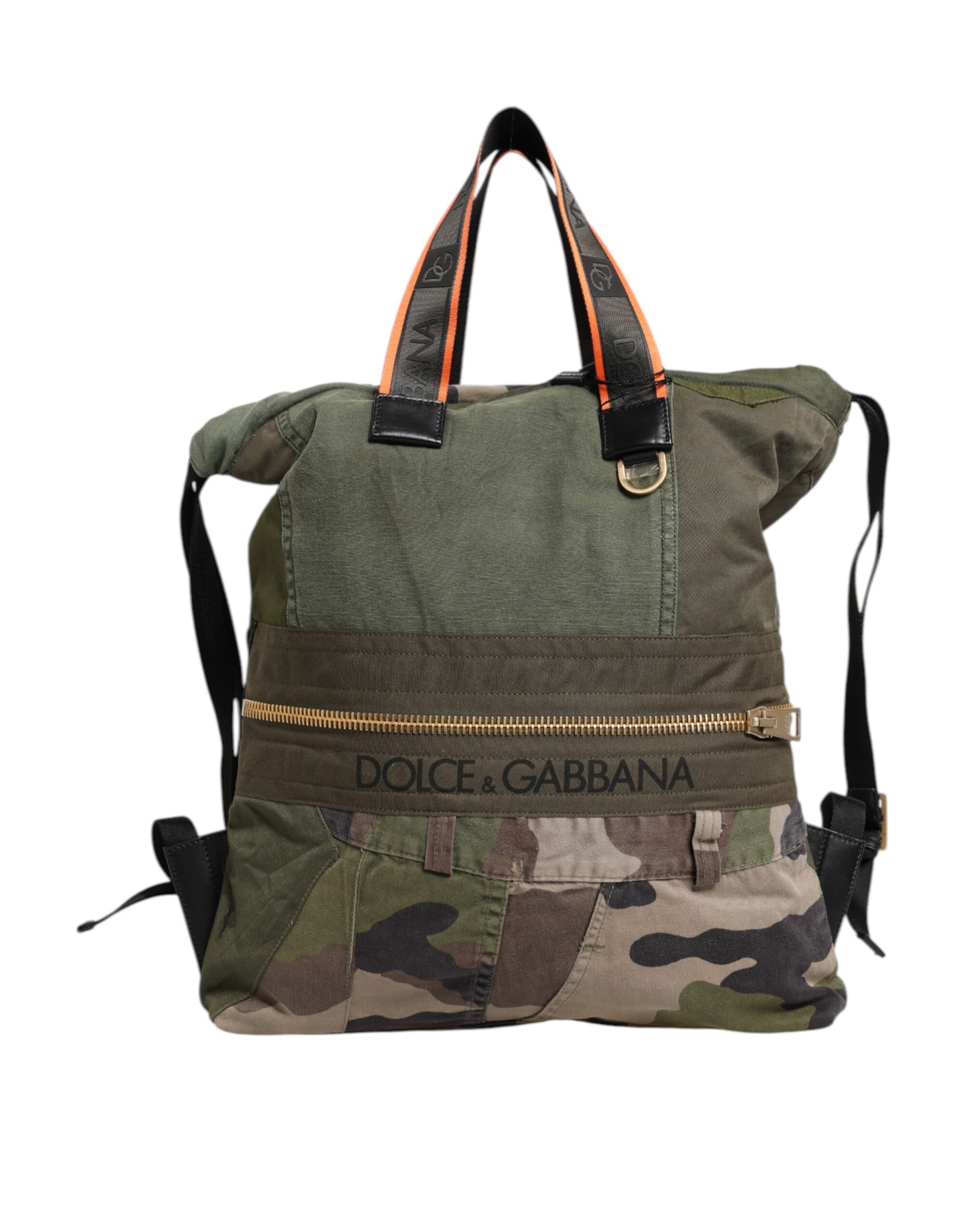 Sac à dos patchwork vert militaire Dolce & Gabbana