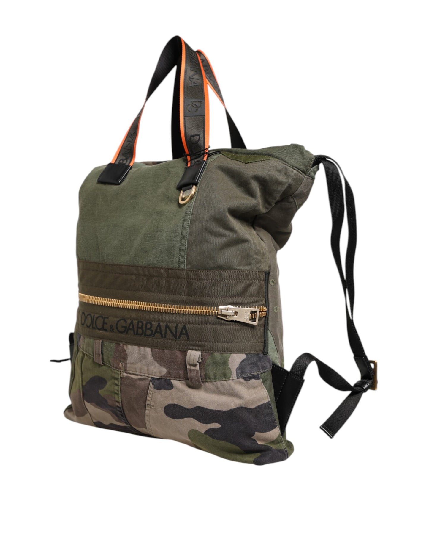 Sac à dos patchwork vert militaire Dolce & Gabbana