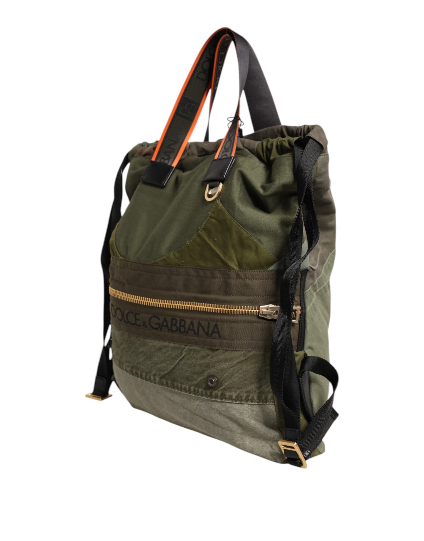 Sac à dos patchwork vert militaire Dolce & Gabbana