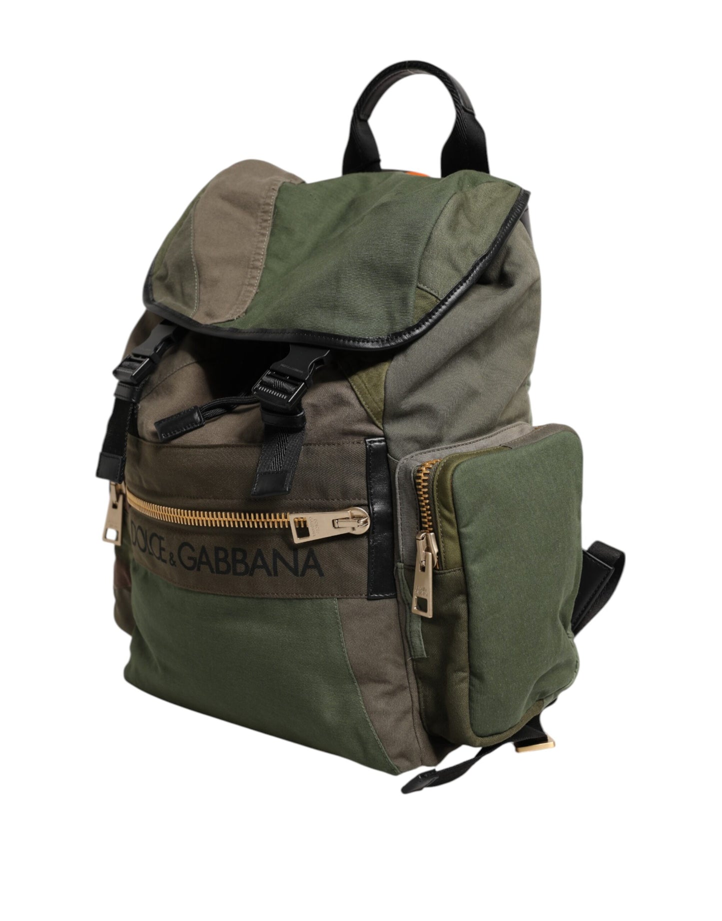 Sac à dos patchwork vert militaire Dolce & Gabbana