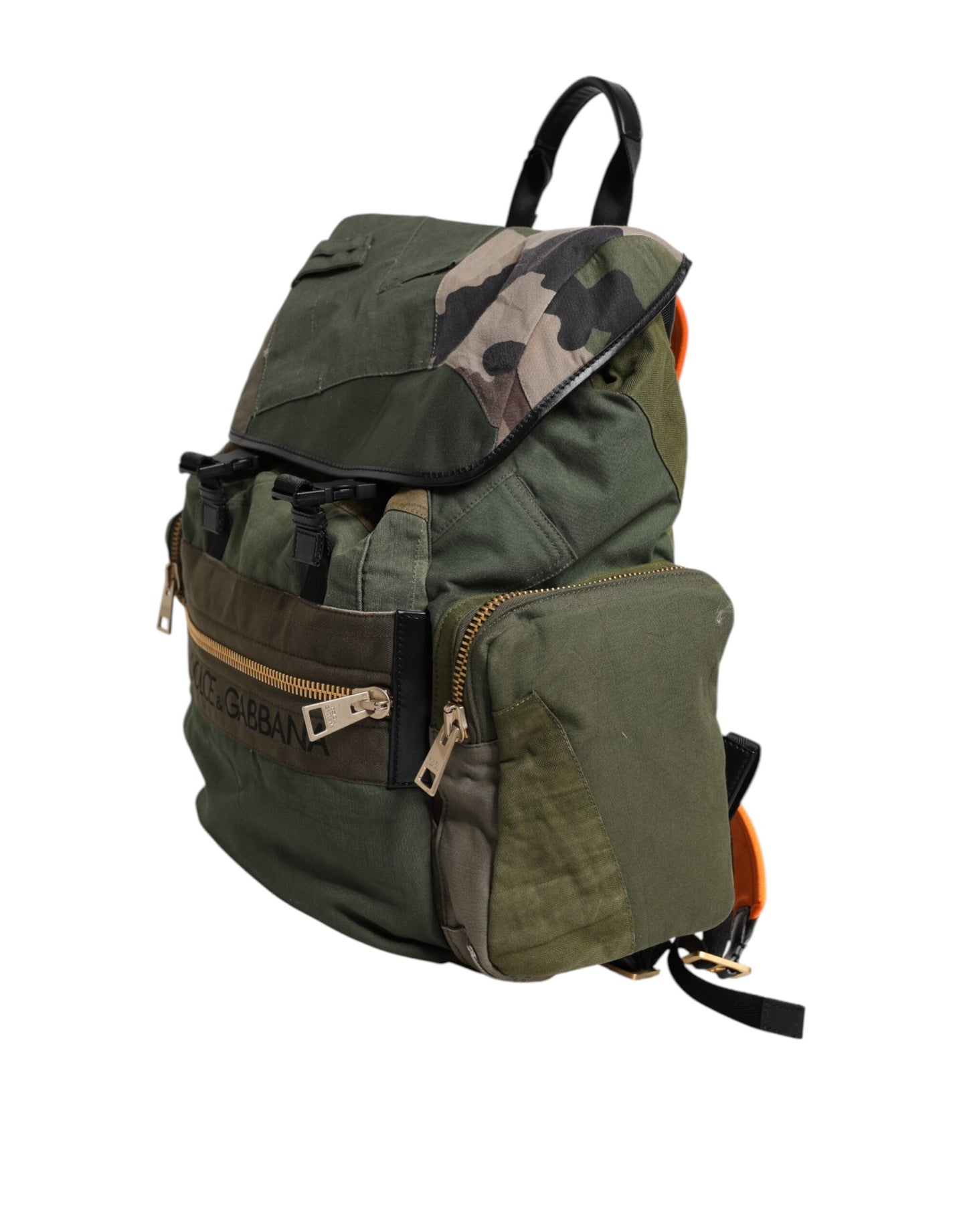 Sac à dos patchwork vert militaire Dolce & Gabbana