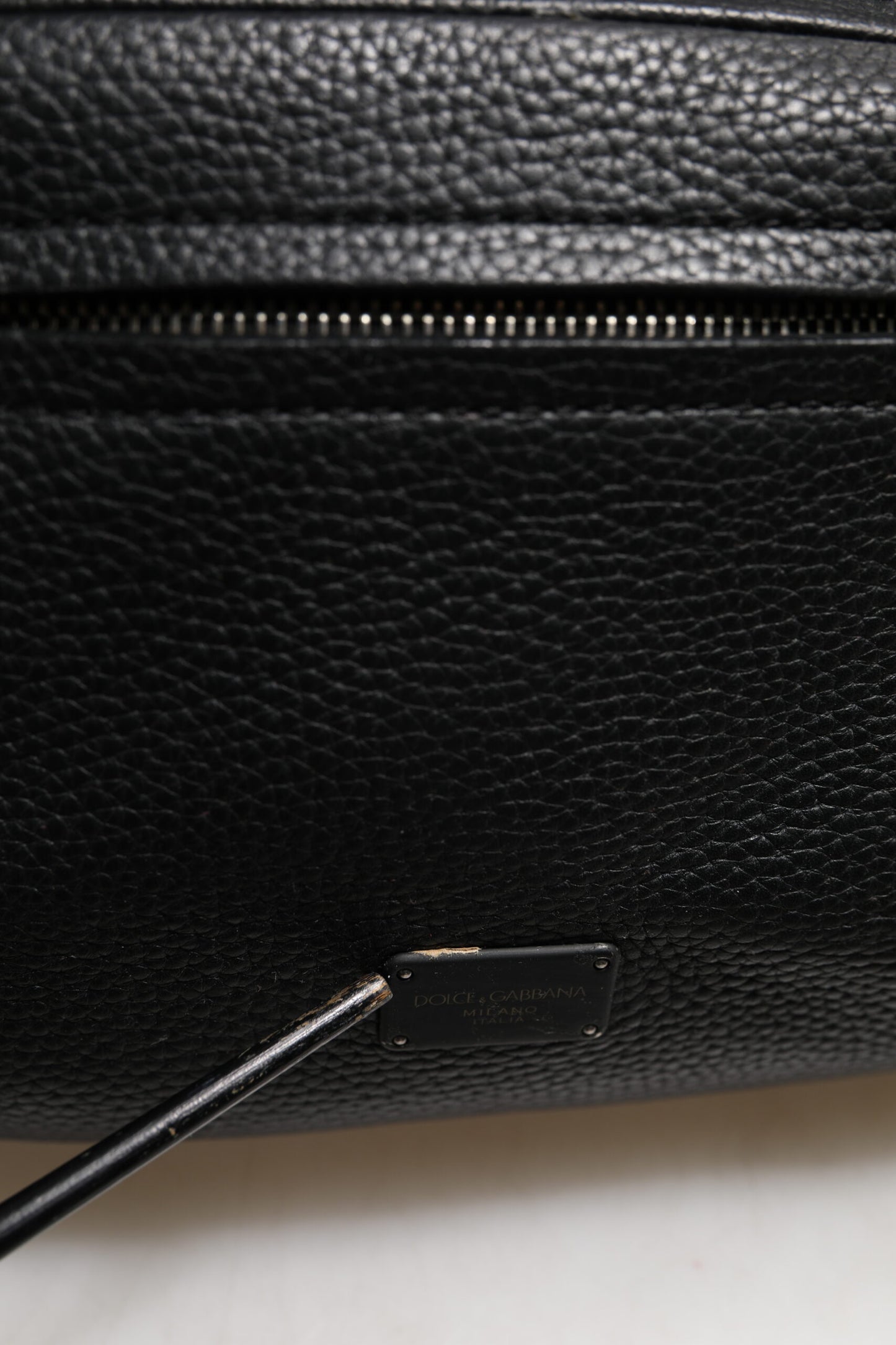 Sac à dos Palermo noir Dolce & Gabbana en cuir de veau martelé