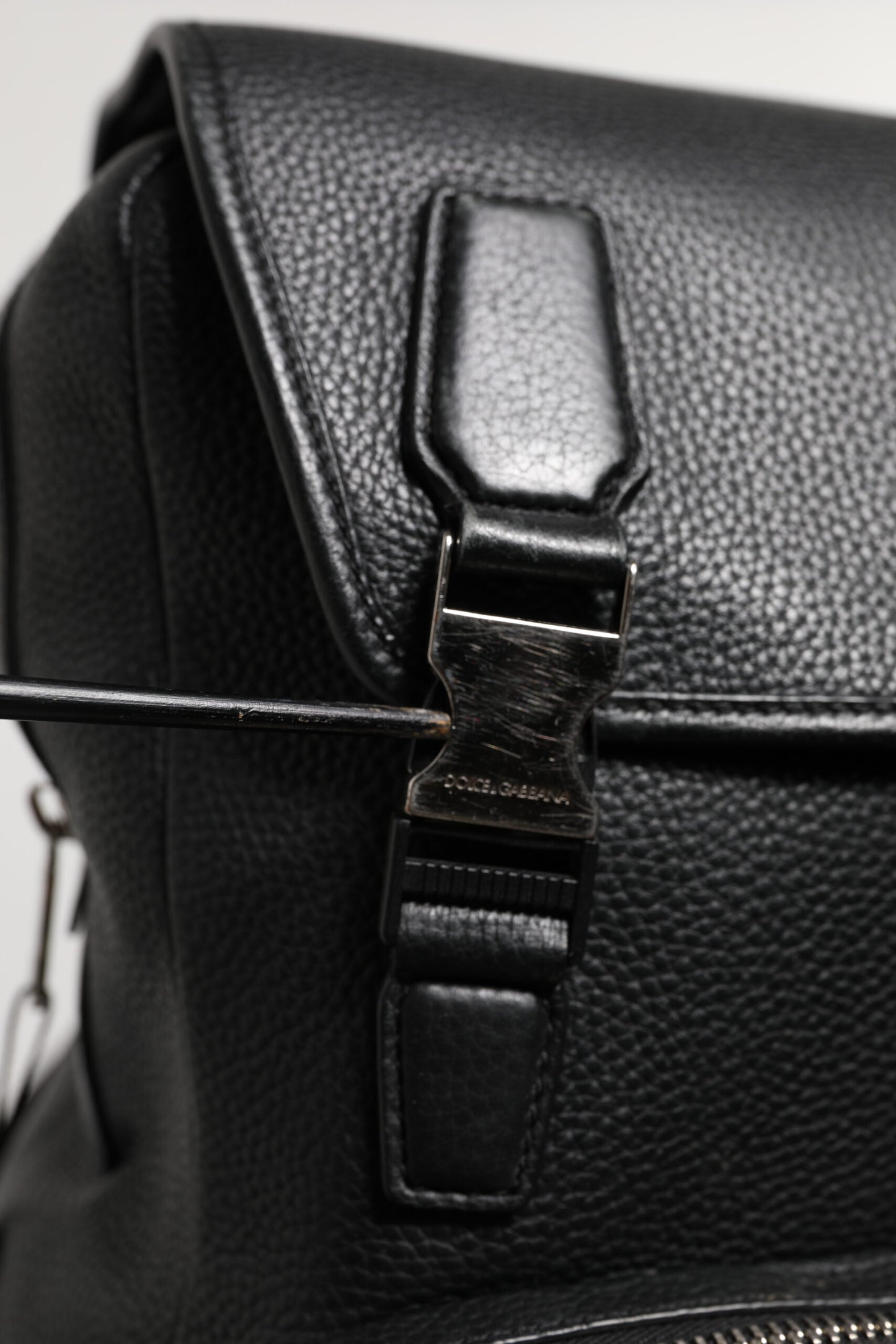 Sac à dos Palermo noir Dolce & Gabbana en cuir de veau martelé