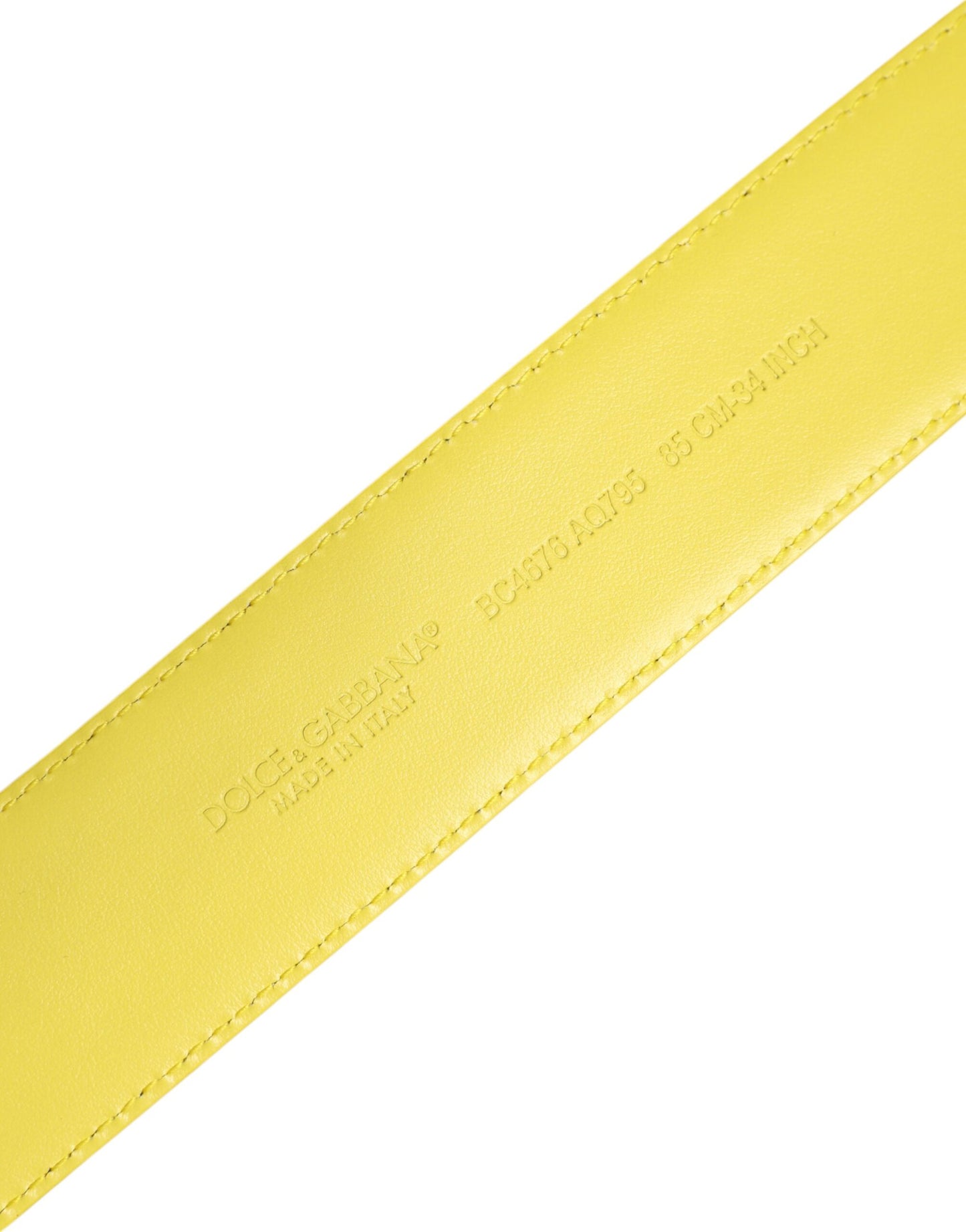 Dolce & Gabbana Geelgroene Klassieke Metalen Logo Gesp Riem