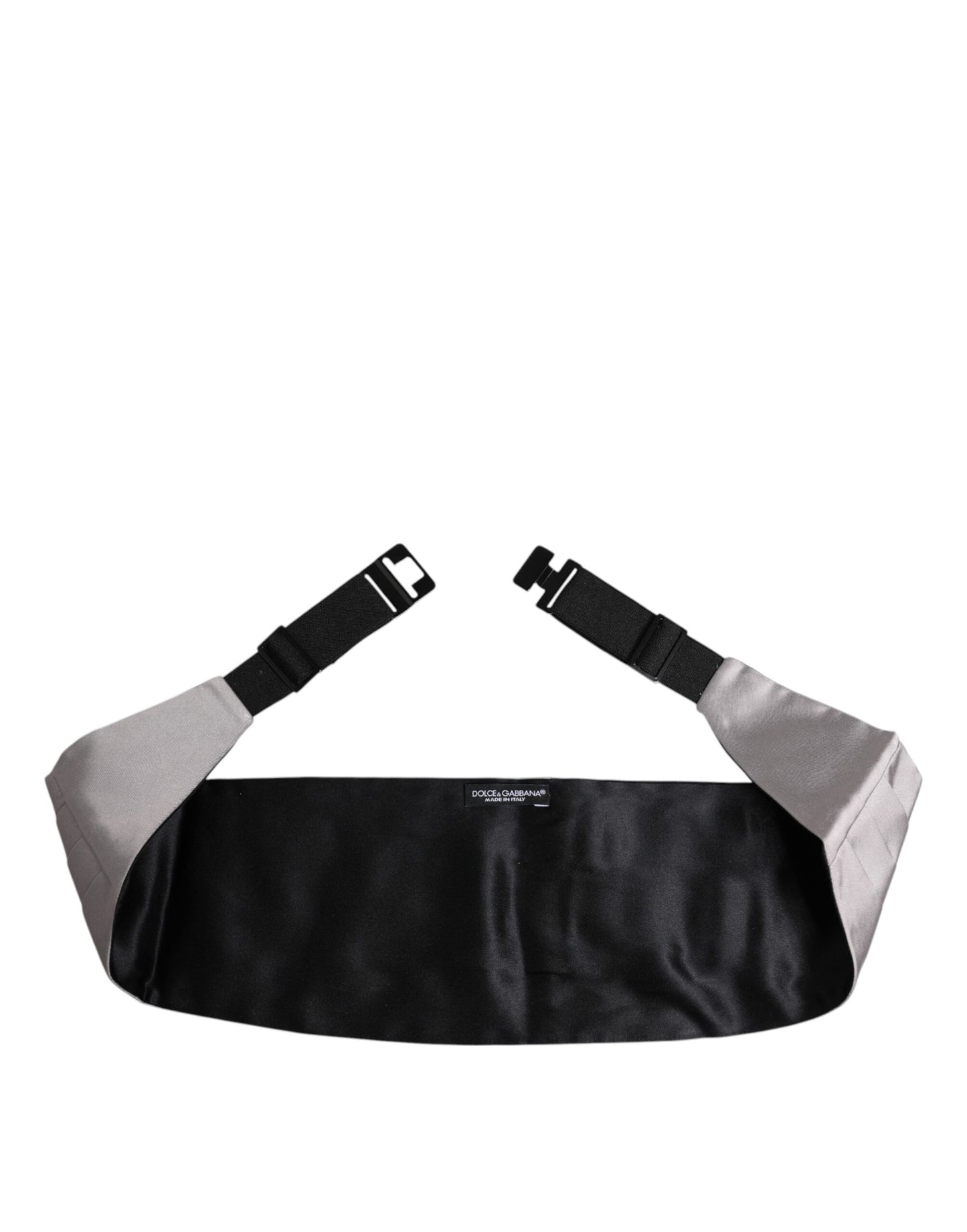 Dolce & Gabbana Grijze Heren 100% Zijden Riem Brede Taille Cummerbund