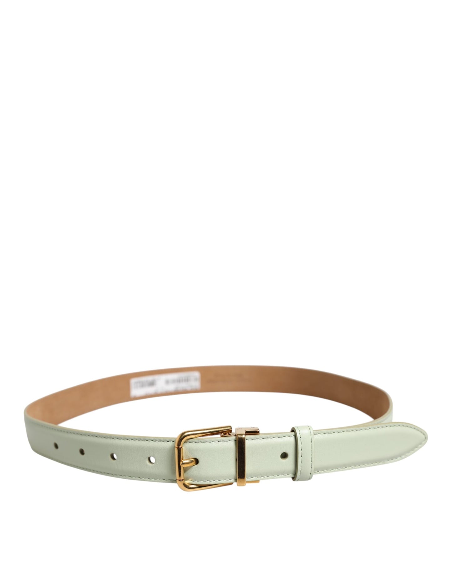 Ceinture Dolce & Gabbana en cuir vert clair avec boucle en métal doré
