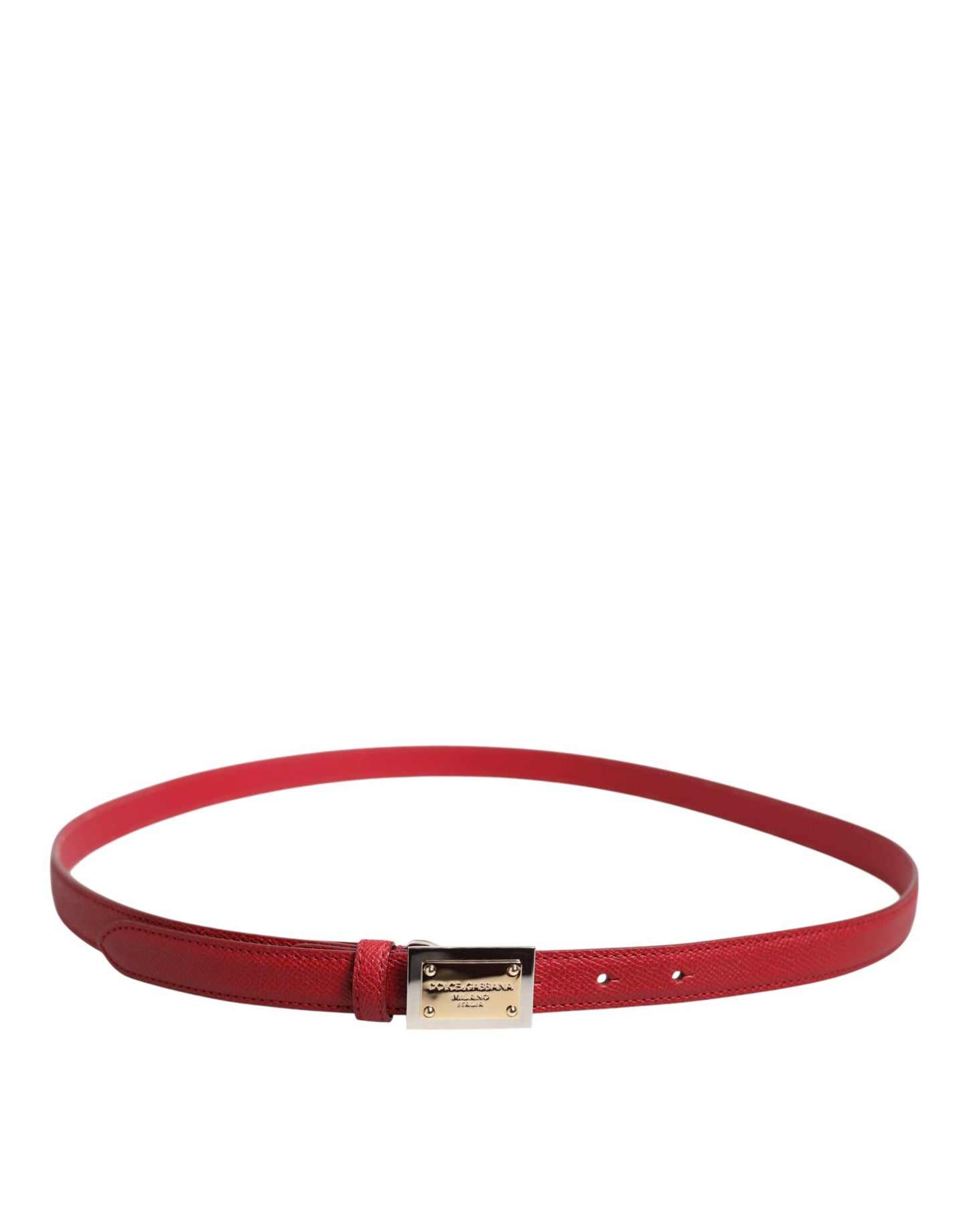 Dolce & Gabbana Cintura-riem van rood leer met vierkante metalen gesp