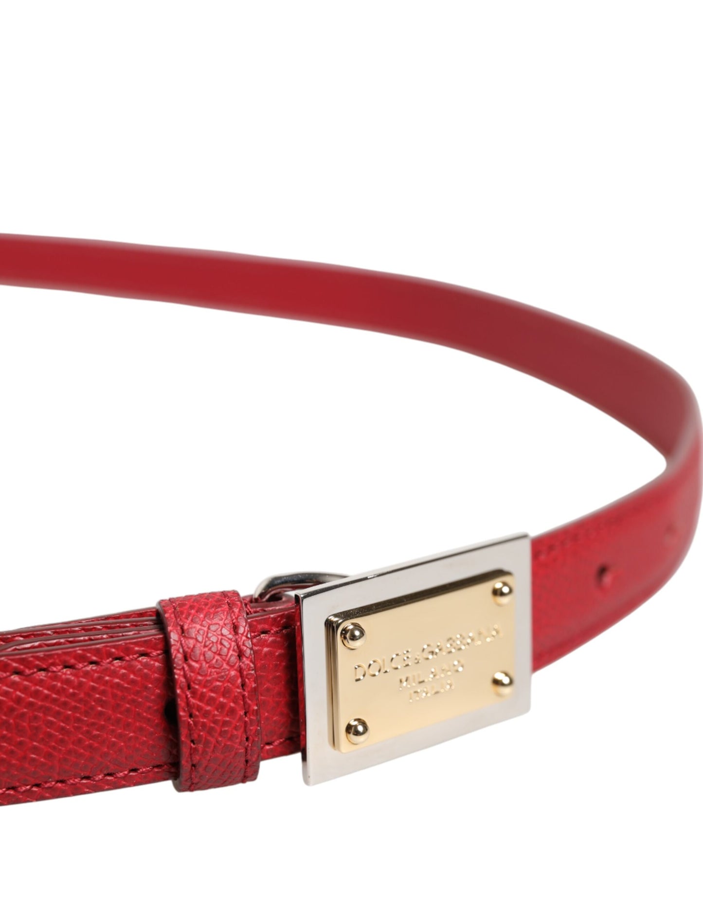 Dolce & Gabbana Cintura-riem van rood leer met vierkante metalen gesp
