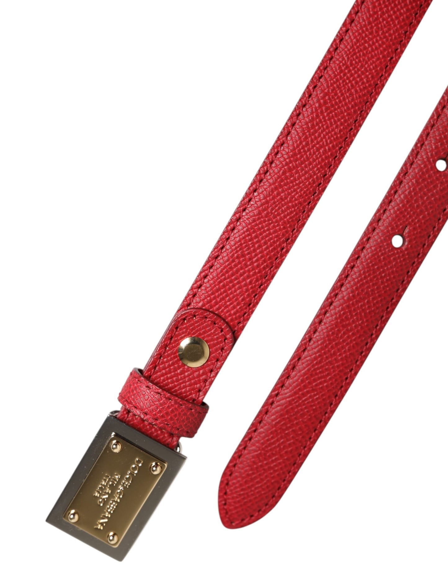 Dolce & Gabbana Cintura-riem van rood leer met vierkante metalen gesp