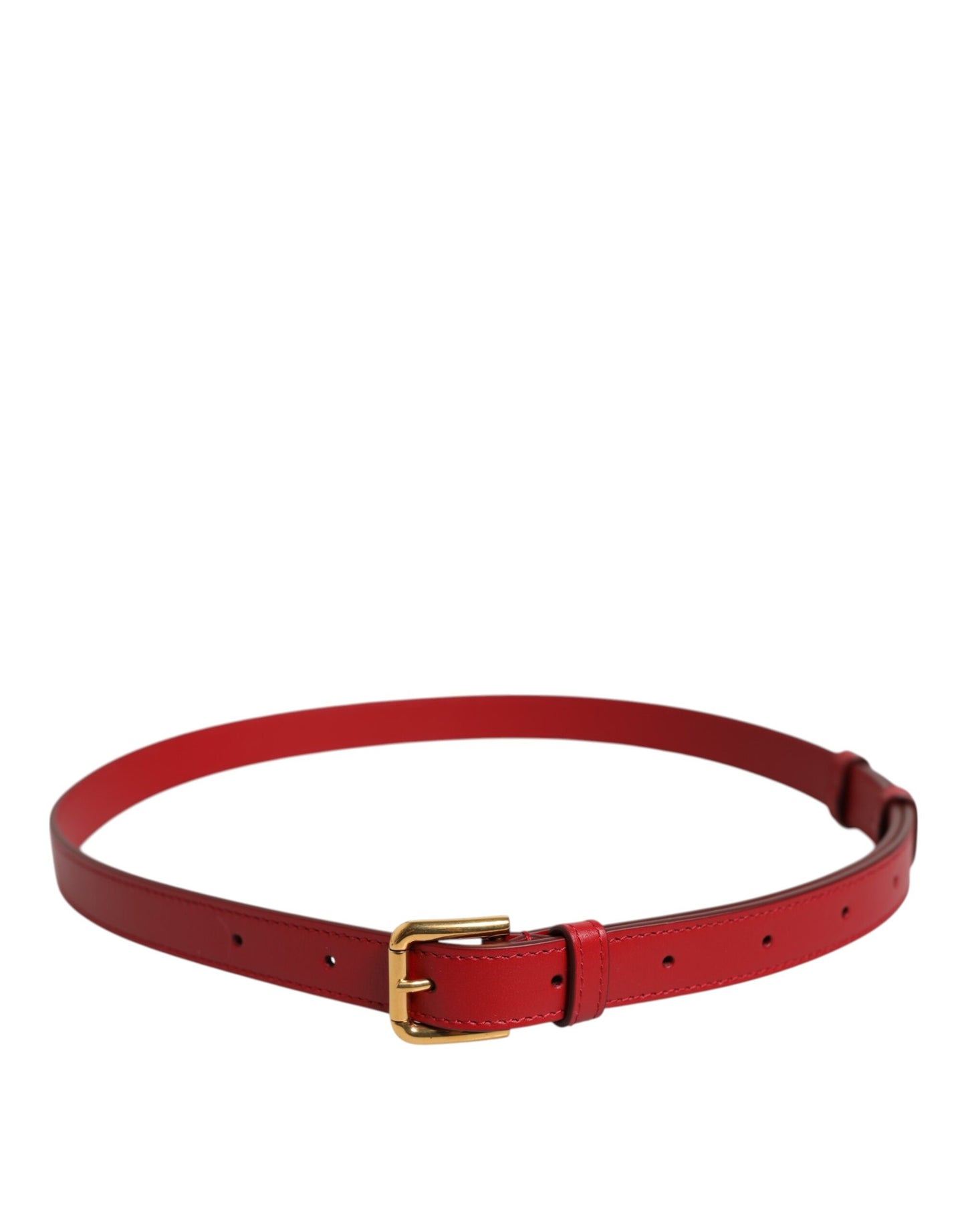 Ceinture à boucle en métal gravée du logo rouge Dolce & Gabbana