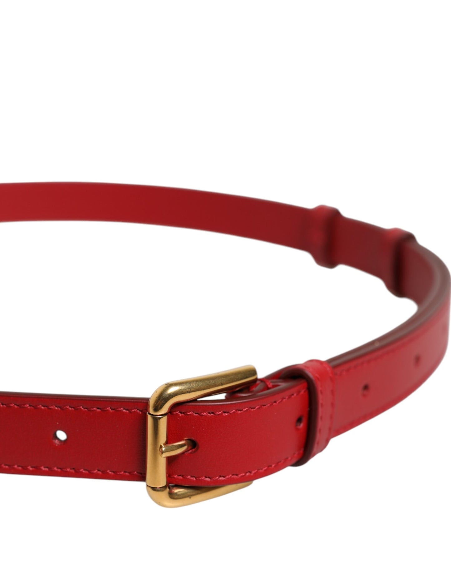 Ceinture à boucle en métal gravée du logo rouge Dolce & Gabbana