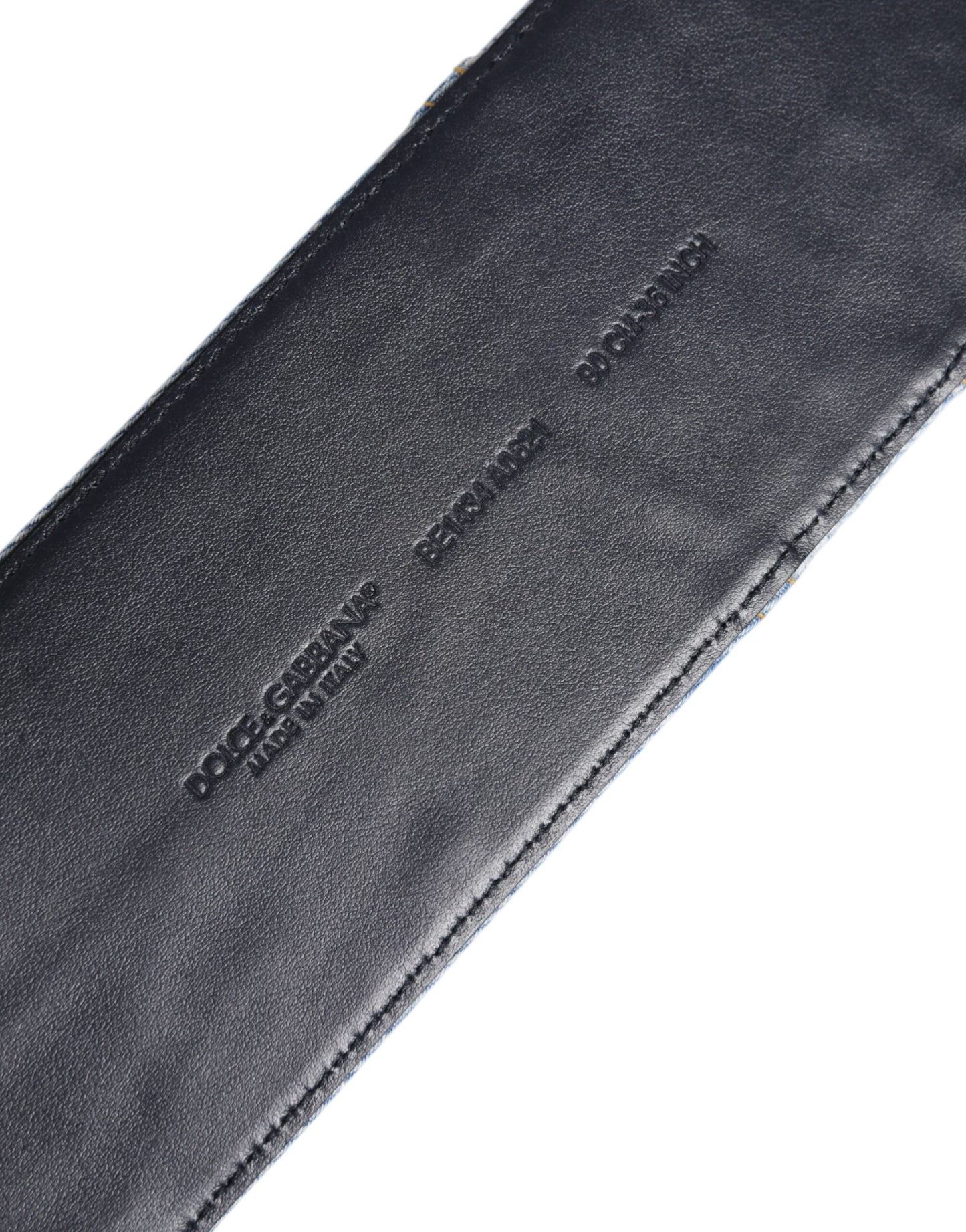 Ceinture Dolce & Gabbana en denim bleu bicolore avec boucle en métal doré