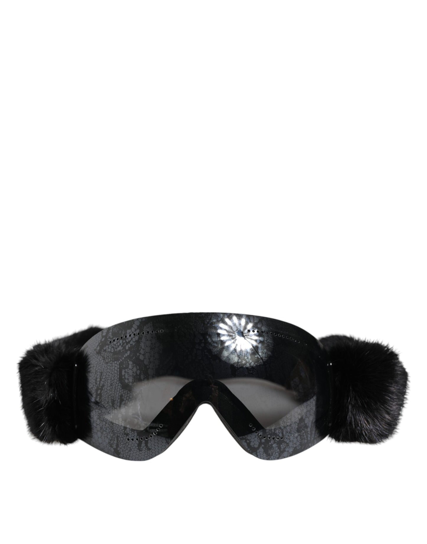 Dolce & Gabbana Zwarte Bi0759 Kanten Spiegelende Skibril Masker Zonnebril