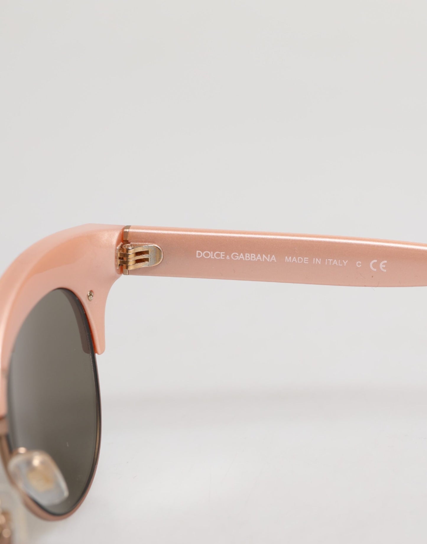 Dolce & Gabbana roze gouden gespiegelde cat eye DG6109 pailletten zonnebril