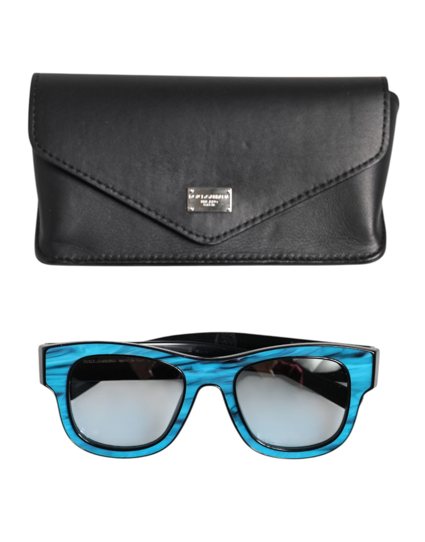 Dolce & Gabbana Blauw Zwart Gemarmerd Metaal DG2215K Eyewear Zonnebril