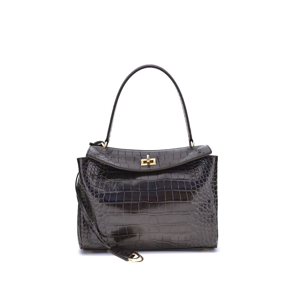 Balenciaga Rodeo schoudertas van leer met krokodillenprint