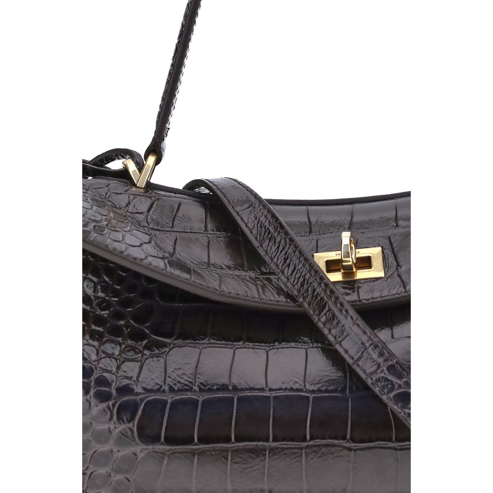 Balenciaga Rodeo schoudertas van leer met krokodillenprint