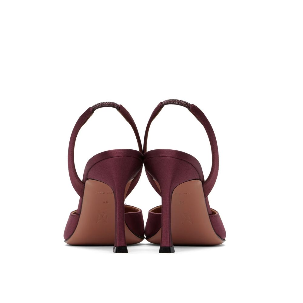 Escarpins en satin Amina Muaddi Camelia Sling 90