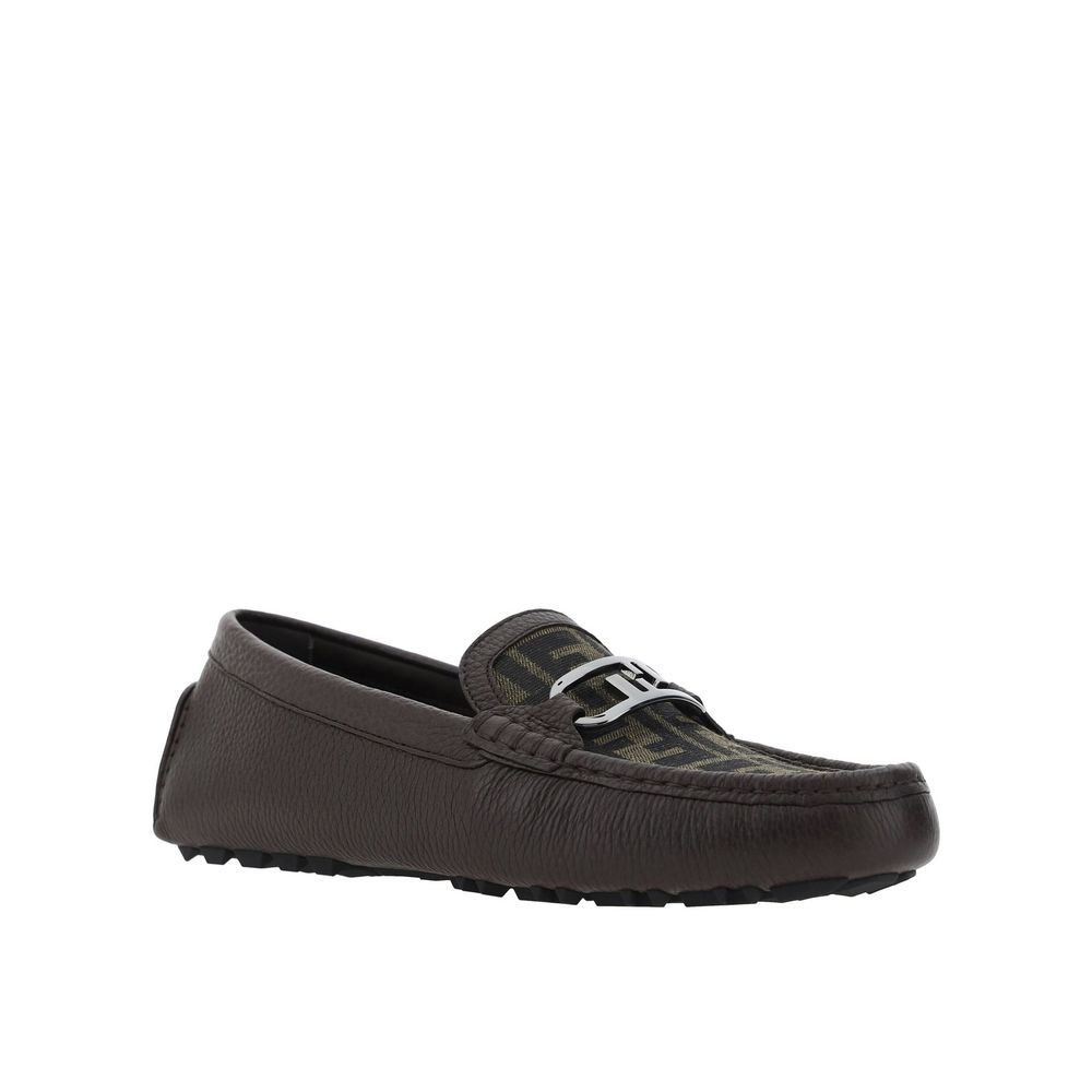 Mocassins en cuir à monogramme Fendi