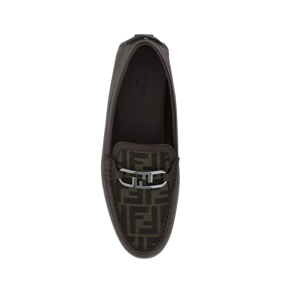Mocassins en cuir à monogramme Fendi