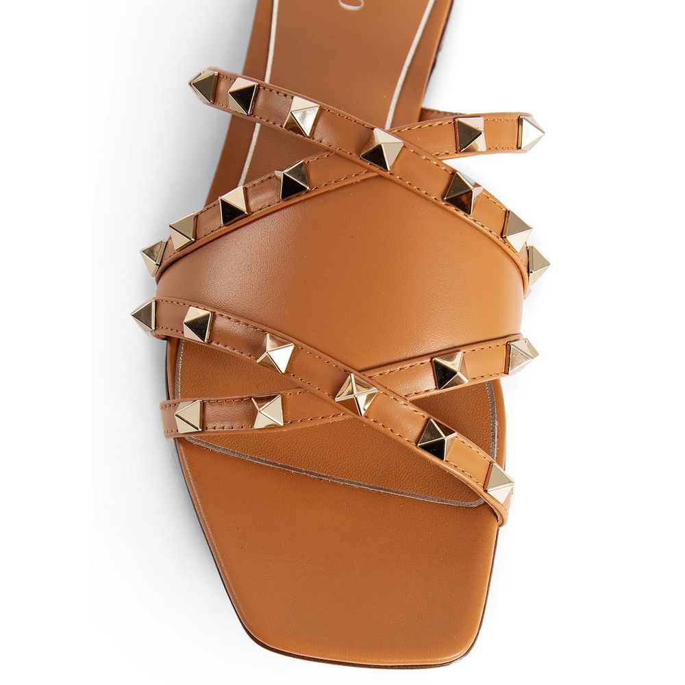 Valentino Garavani Rockstud leren platte sandalen