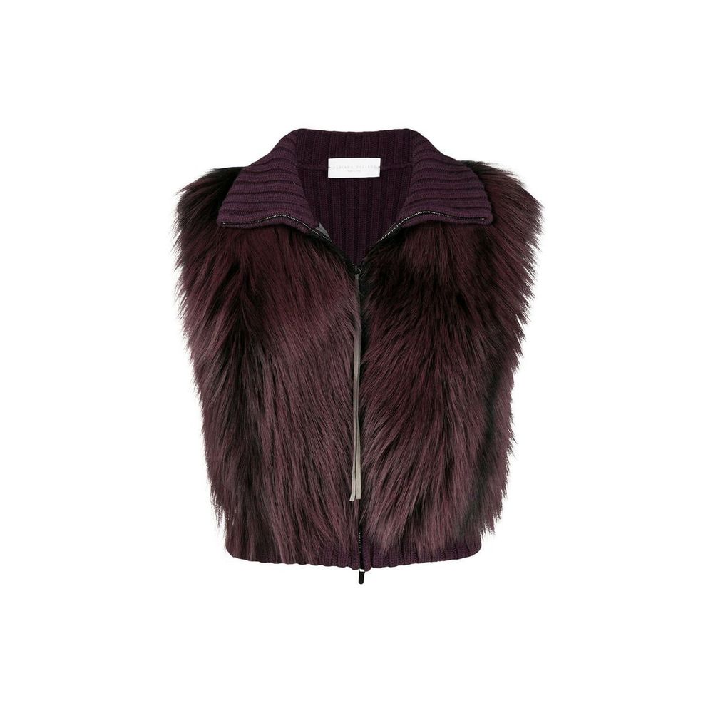 Gilet vestiaire en tricot avec fourrure de renard de Fabiana Filippi