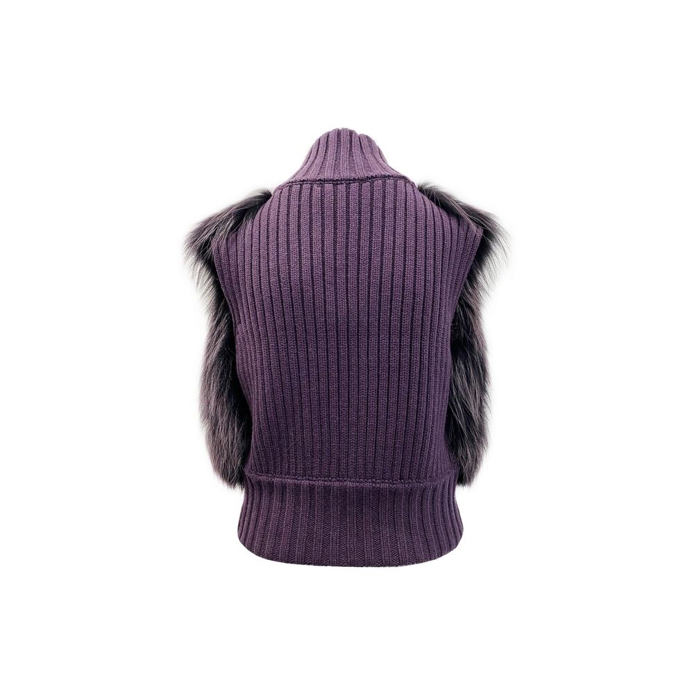 Gilet vestiaire en tricot avec fourrure de renard de Fabiana Filippi