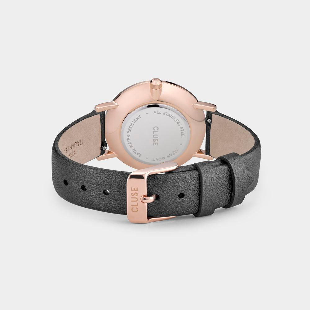 Montre Cluse en cuir gris