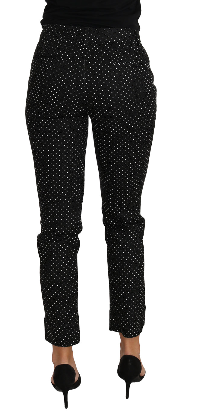 Pantalon droit court à pois noirs Dolce & Gabbana