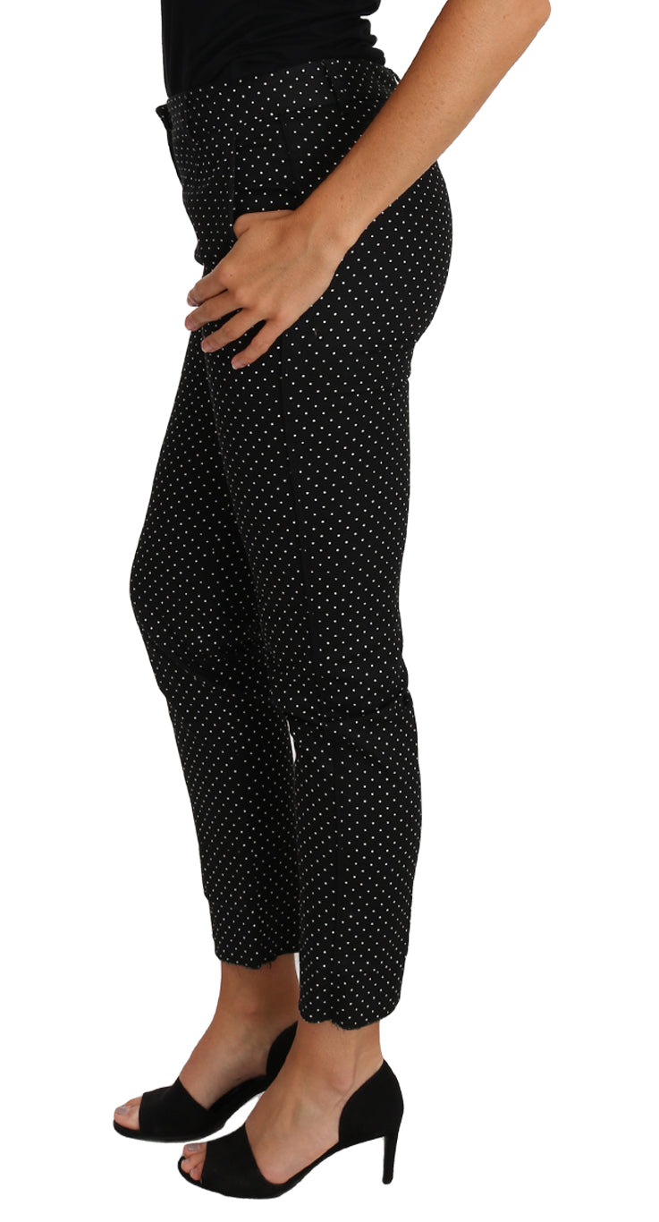Pantalon droit court à pois noirs Dolce & Gabbana