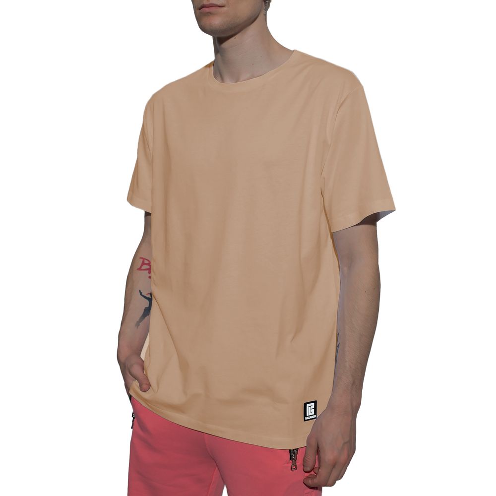 T-shirt en coton brun Balmain