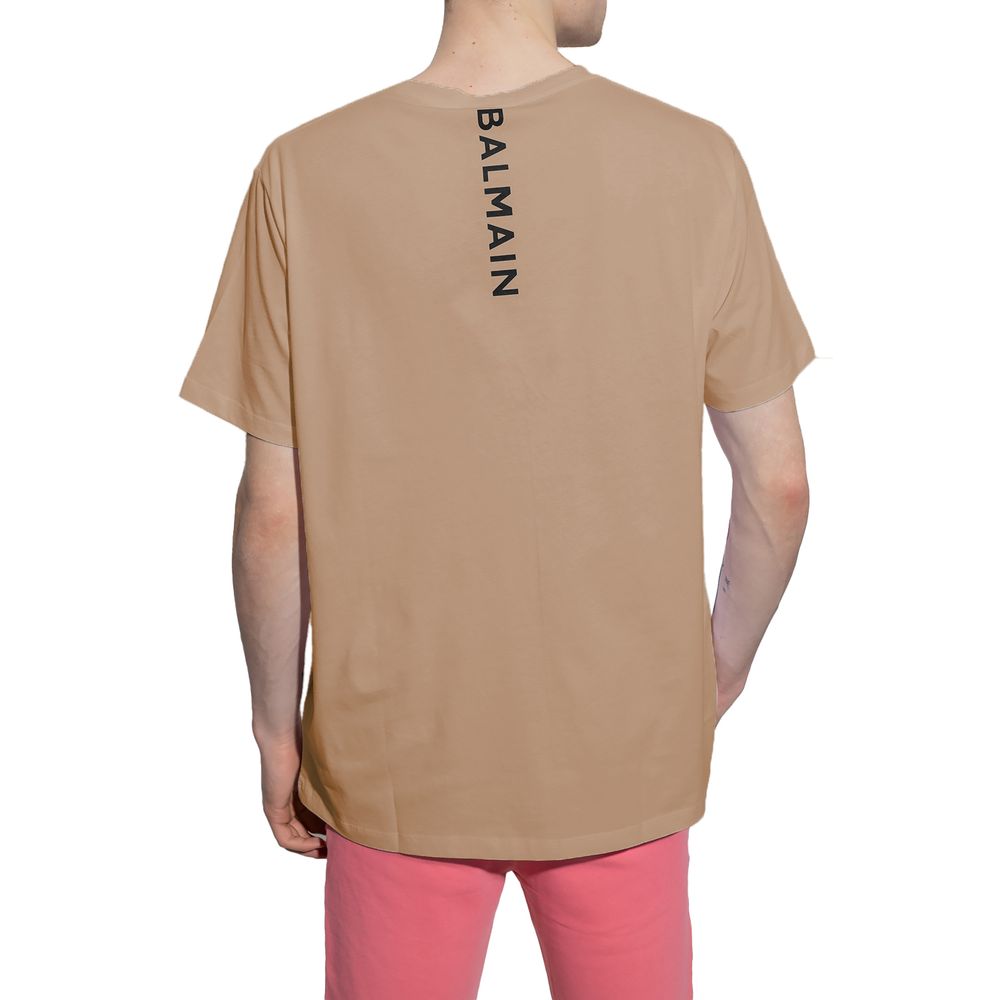 T-shirt en coton brun Balmain