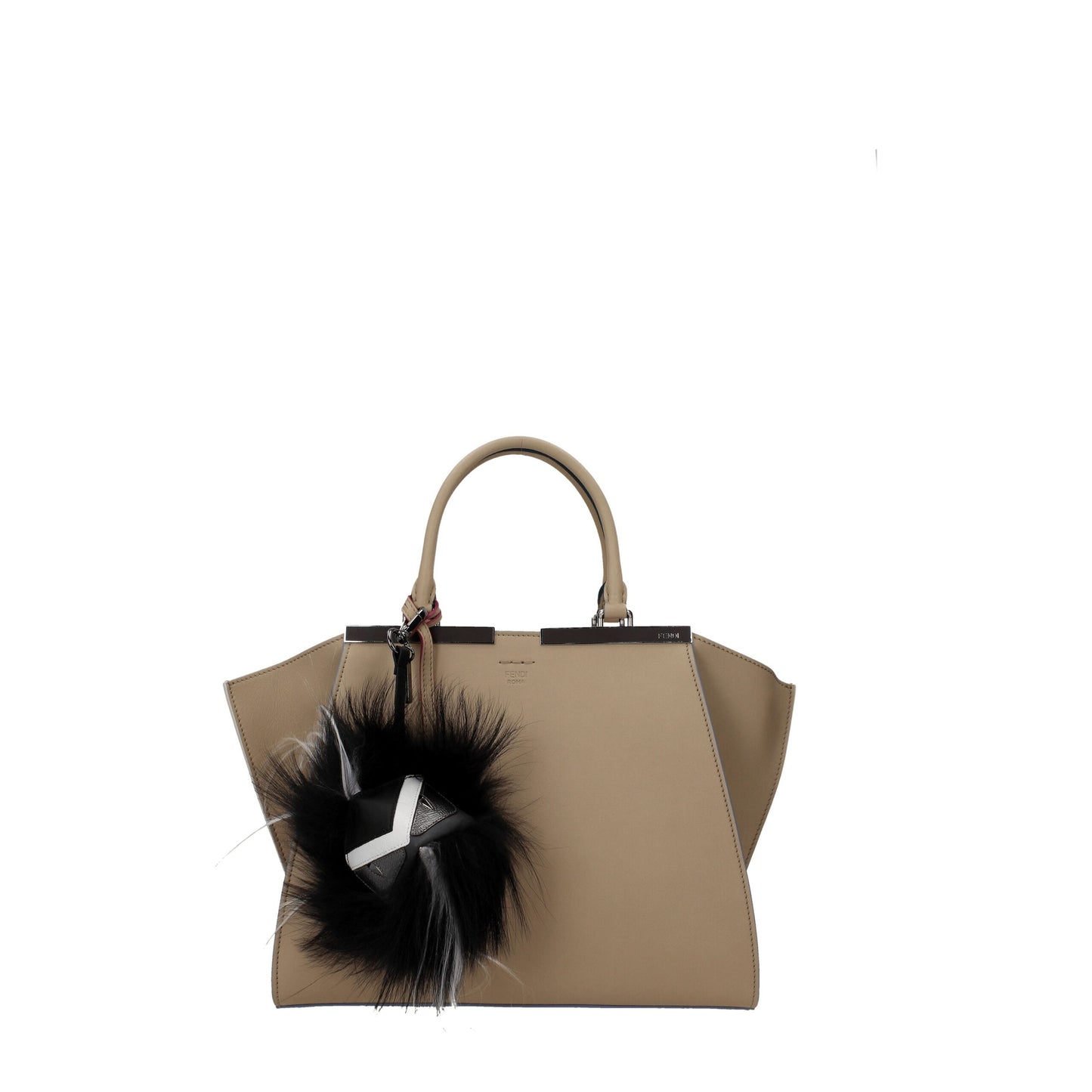 Porte-clés Fendi en cuir noir