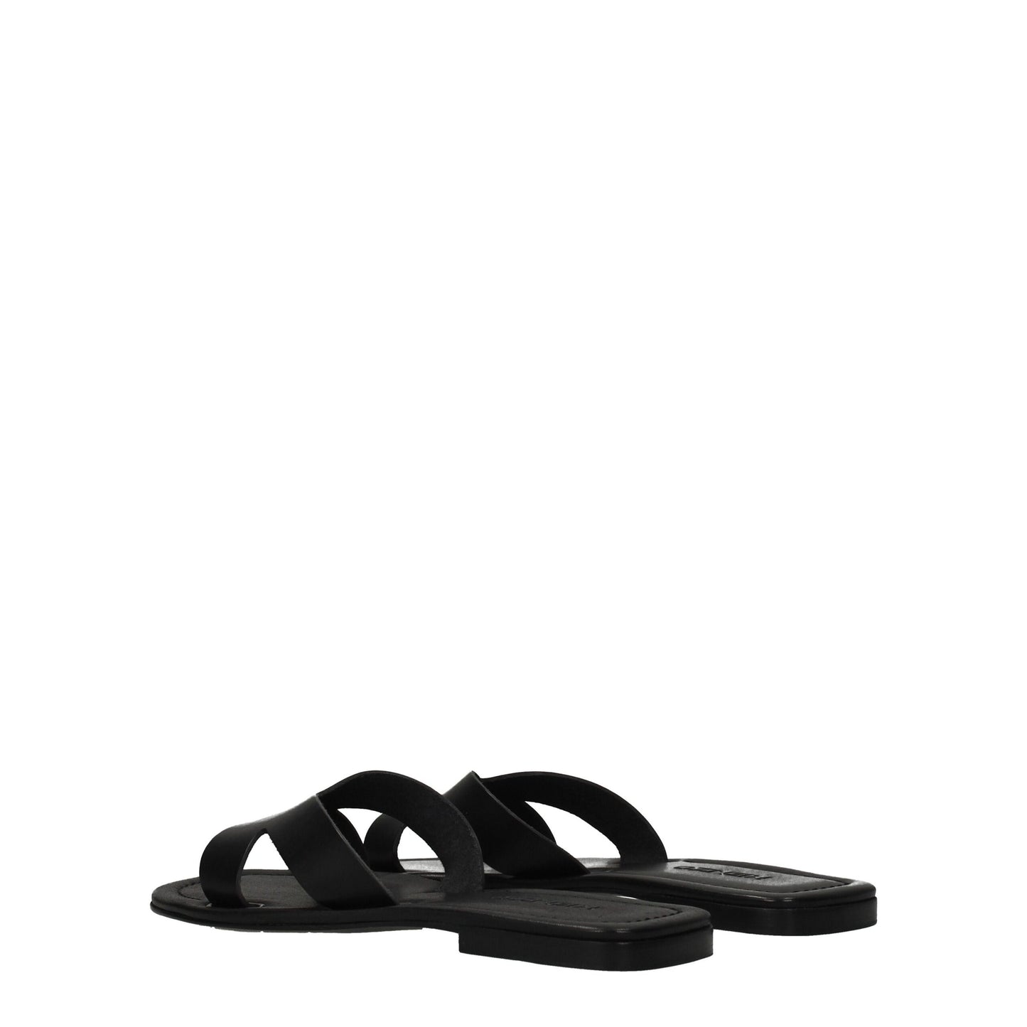 Kenzo Black Leather Slippers Sandals