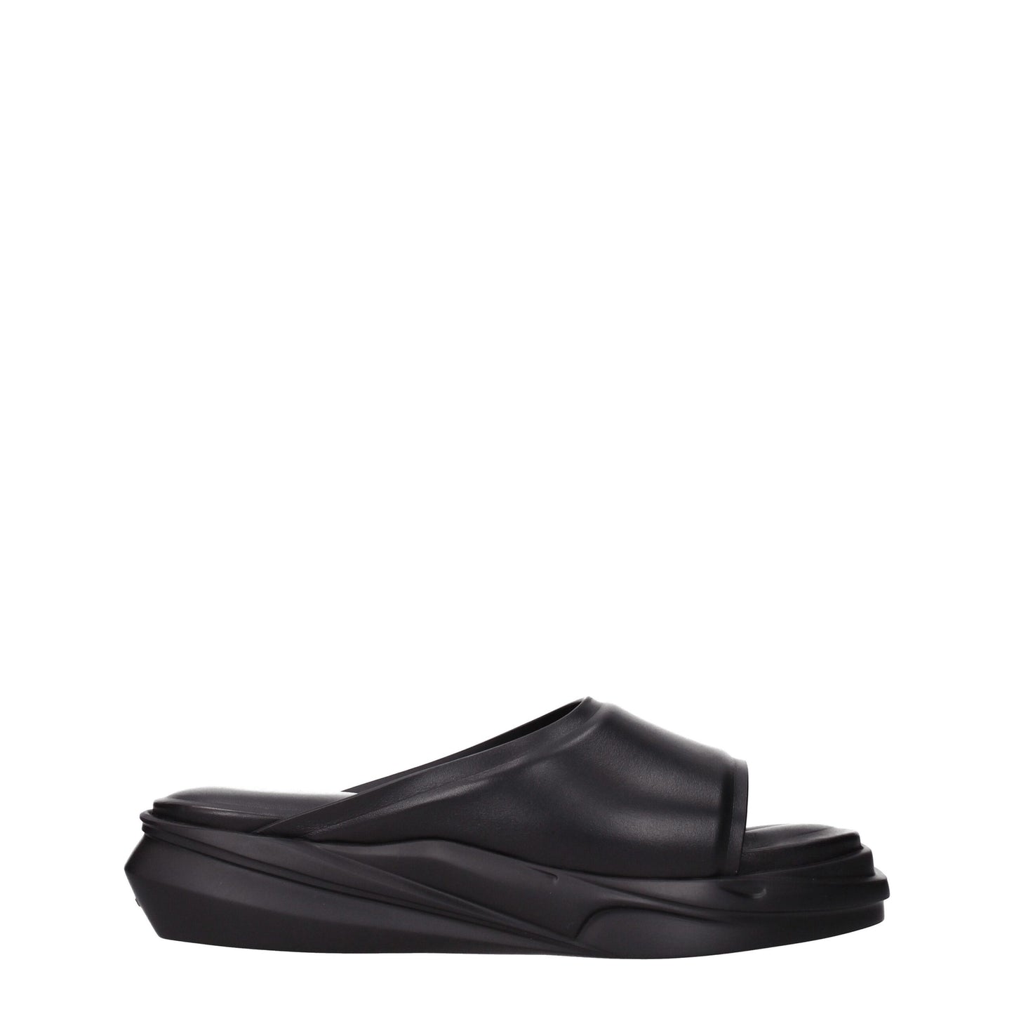 Alyx Zwarte Lederen Slippers Sandalen