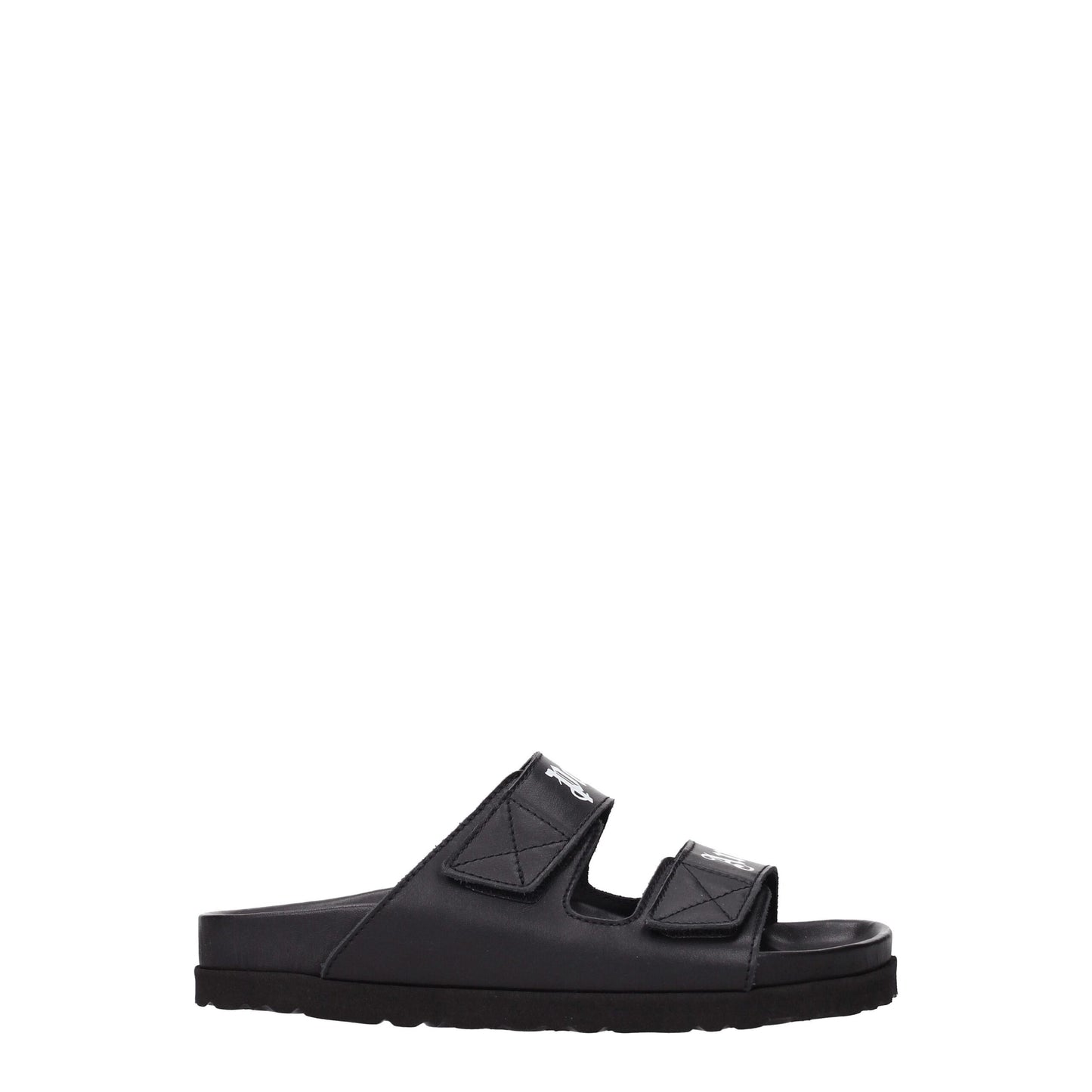 Sandales-chaussons en cuir noir Palm Angels