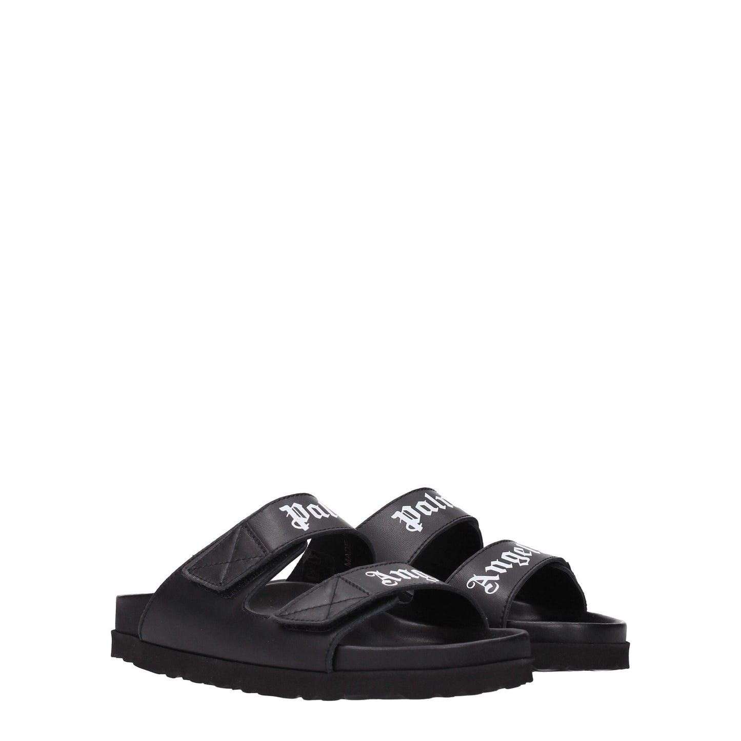 Sandales-chaussons en cuir noir Palm Angels