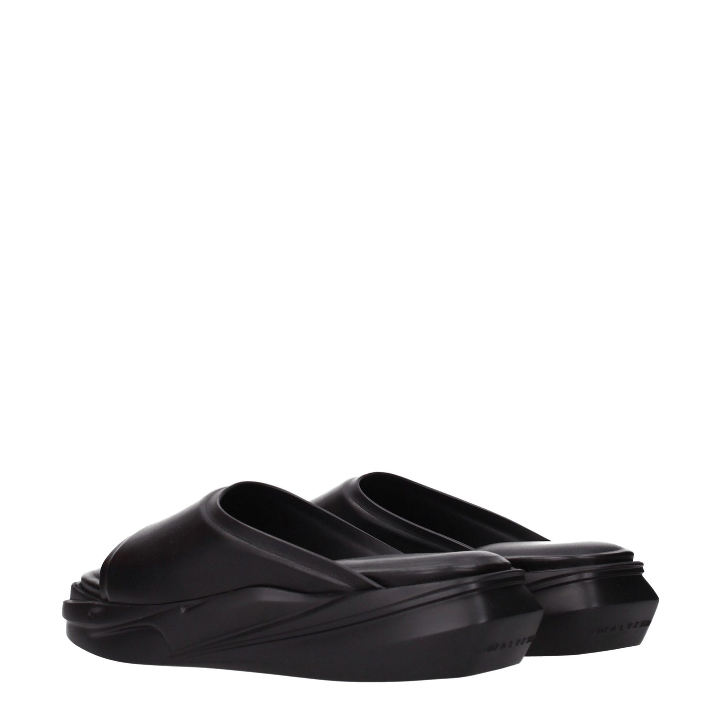 Alyx Zwarte Lederen Slippers Sandalen