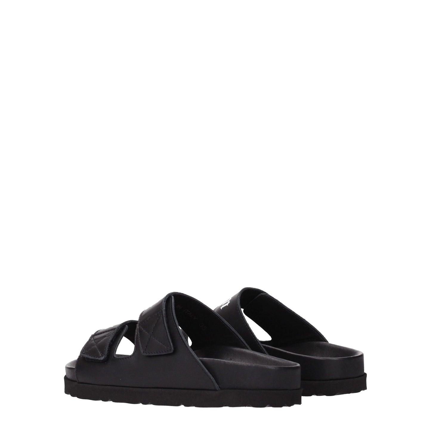 Sandales-chaussons en cuir noir Palm Angels