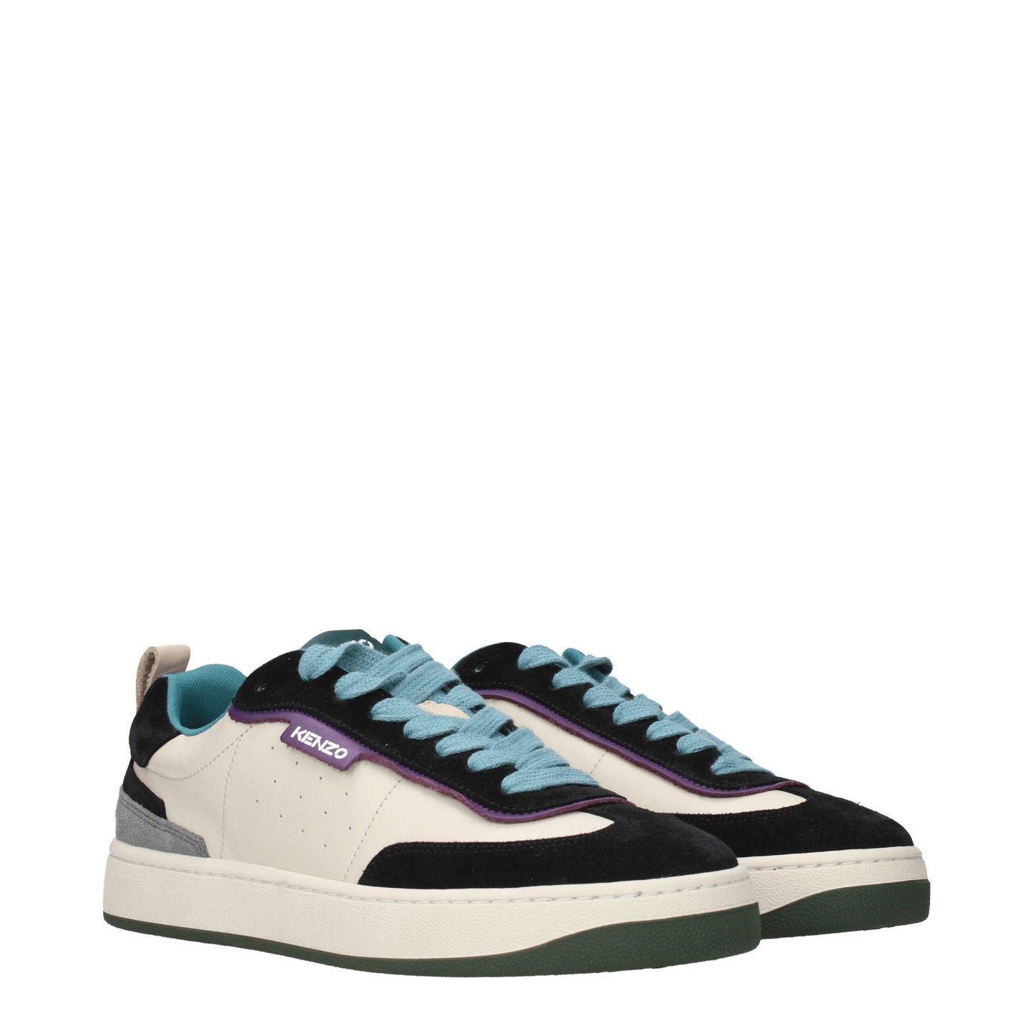 Kenzo, baskets basses en cuir multicolore