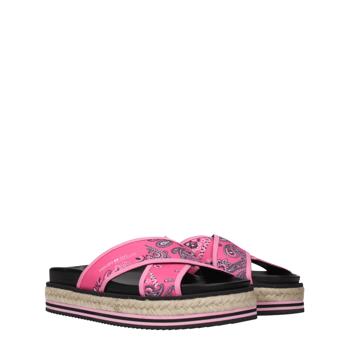 Kenzo roze stoffen slippersandalen