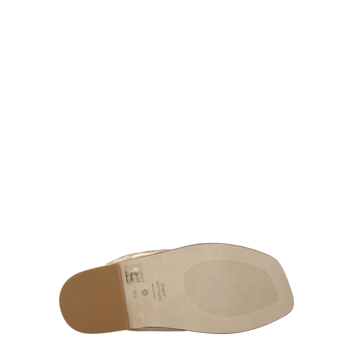 Gouden leren platte sandalen van Stuart Weitzman