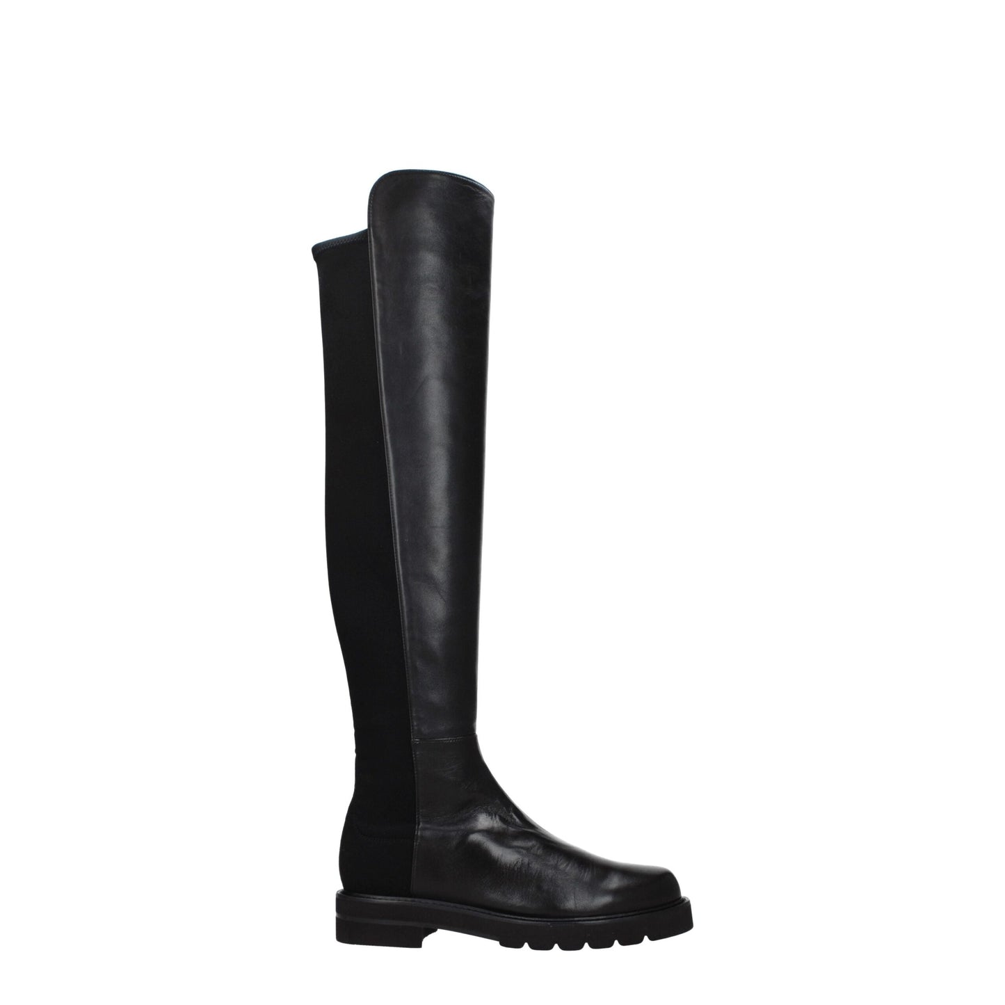 Stuart Weitzman Zwarte Lederen Overknee-Schoenen