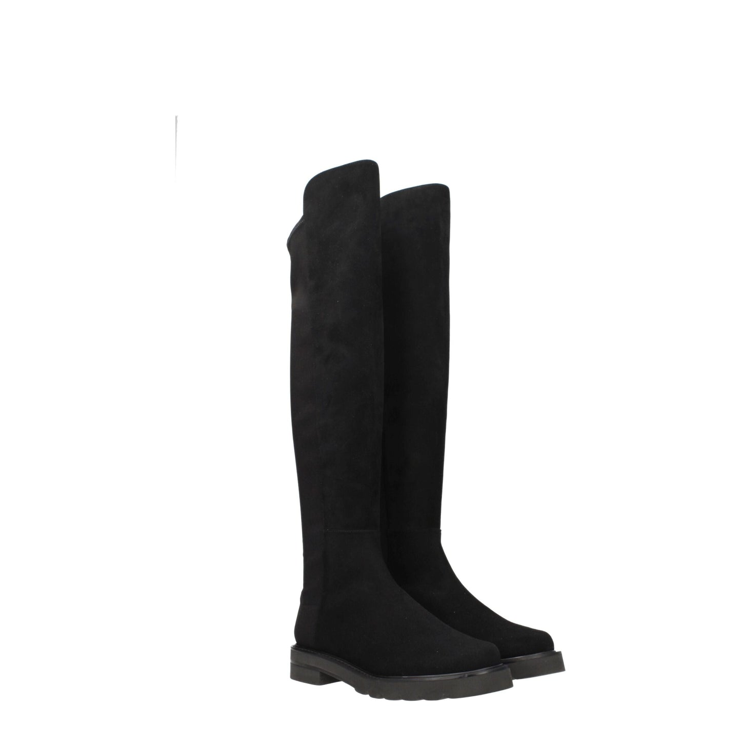 Stuart Weitzman Zwarte Lederen Overknee-Schoenen