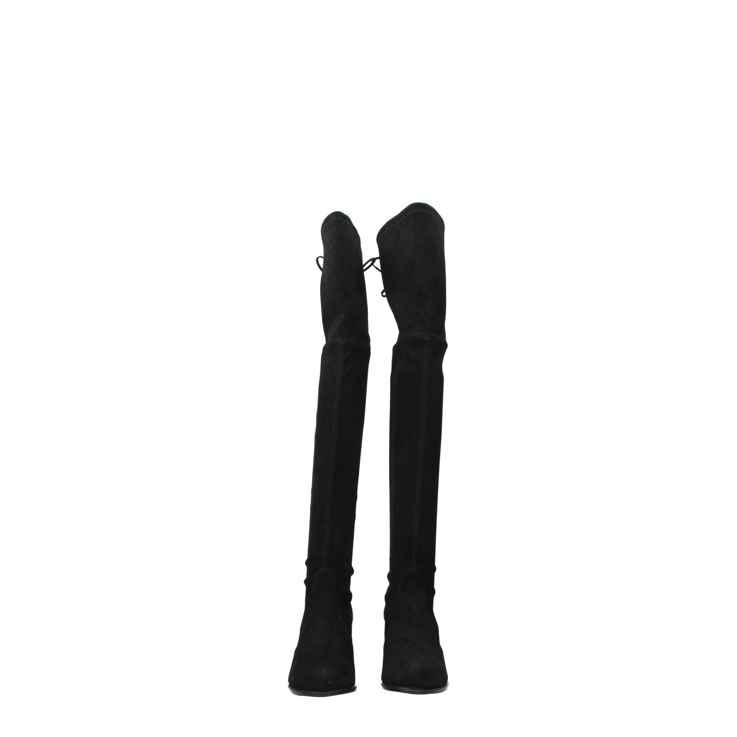 Stuart Weitzman Zwarte Lederen Overknee-Schoenen
