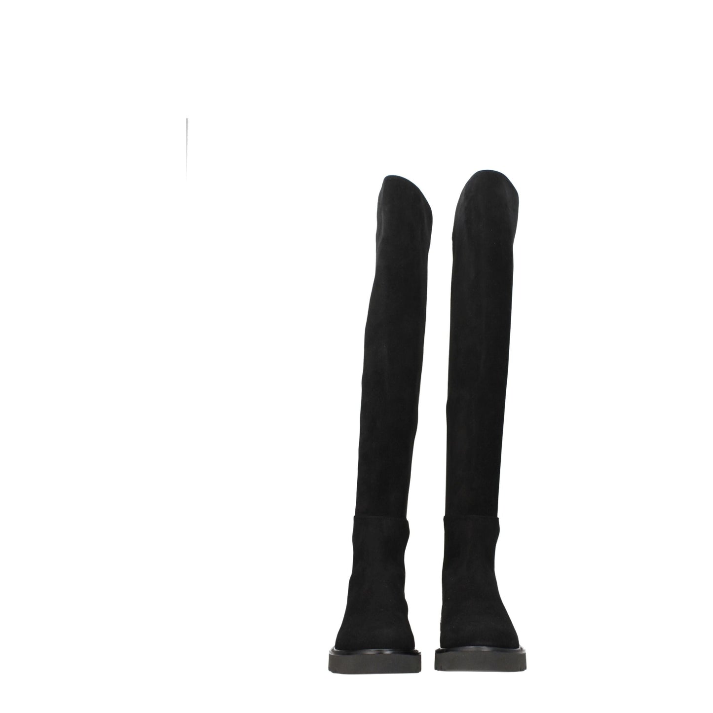 Stuart Weitzman Zwarte Lederen Overknee-Schoenen